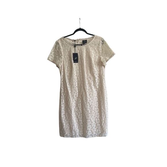 Adrianna Papell Size 16 Short Sleeve Lace Shift - Picture 3 of 9